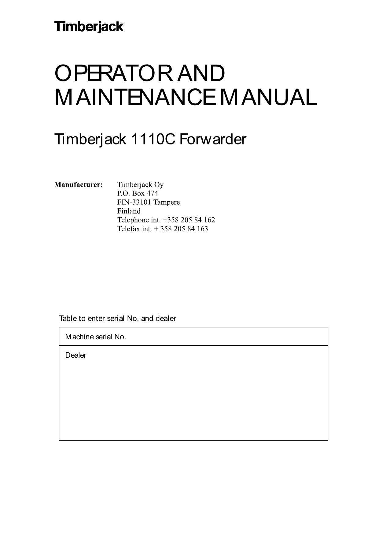 JOHN DEERE 1110C FORWARDER-BEDIENUNGSANLEITUNG