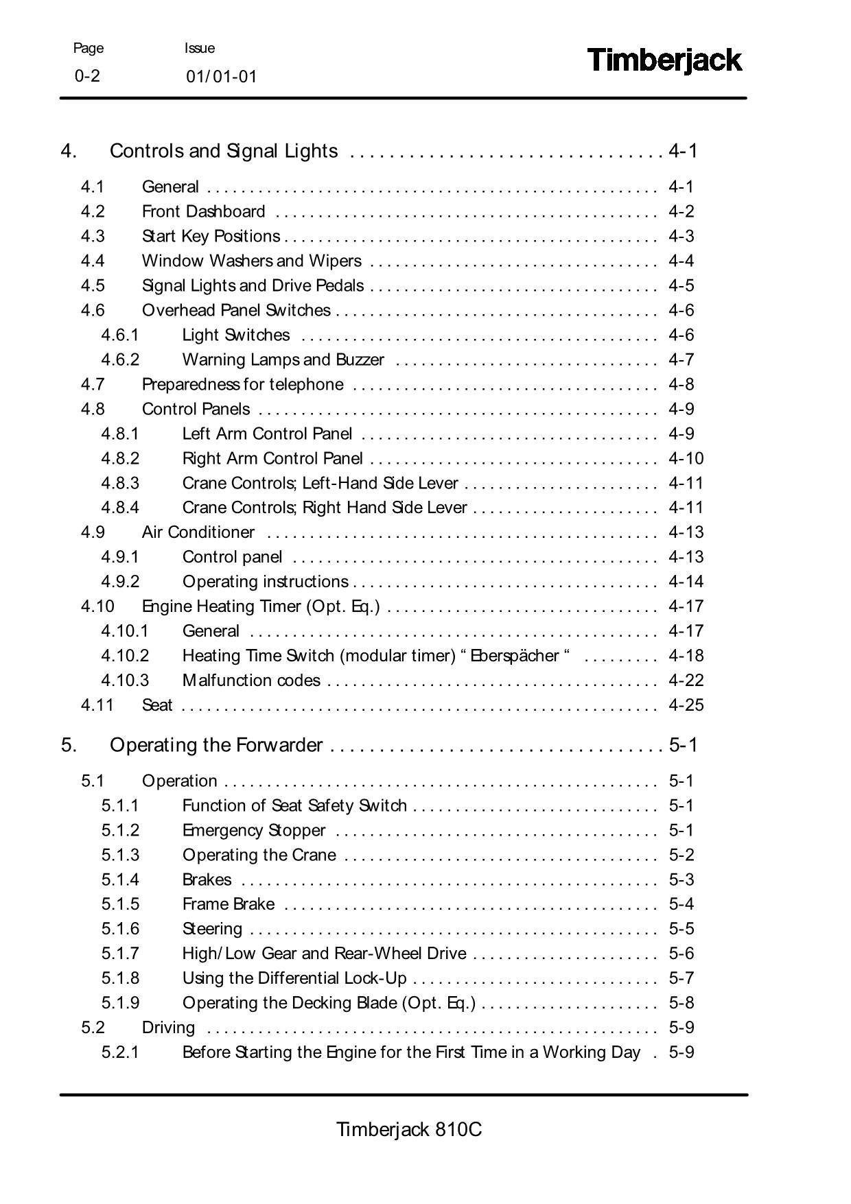 JOHN DEERE 810C FORWARDER OPERATORS MANUAL