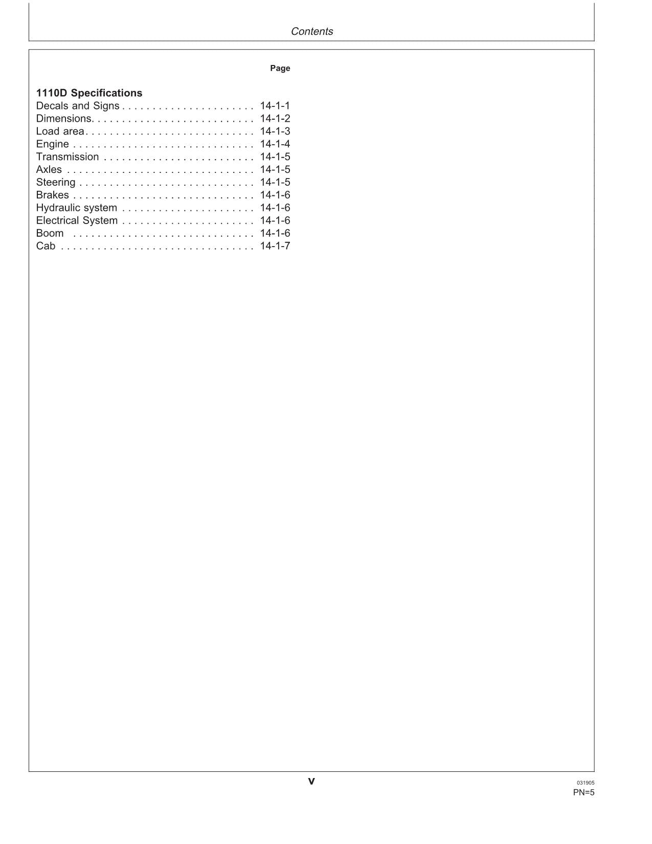 JOHN DEERE 1110D FORWARDER OPERATORS MANUAL #6