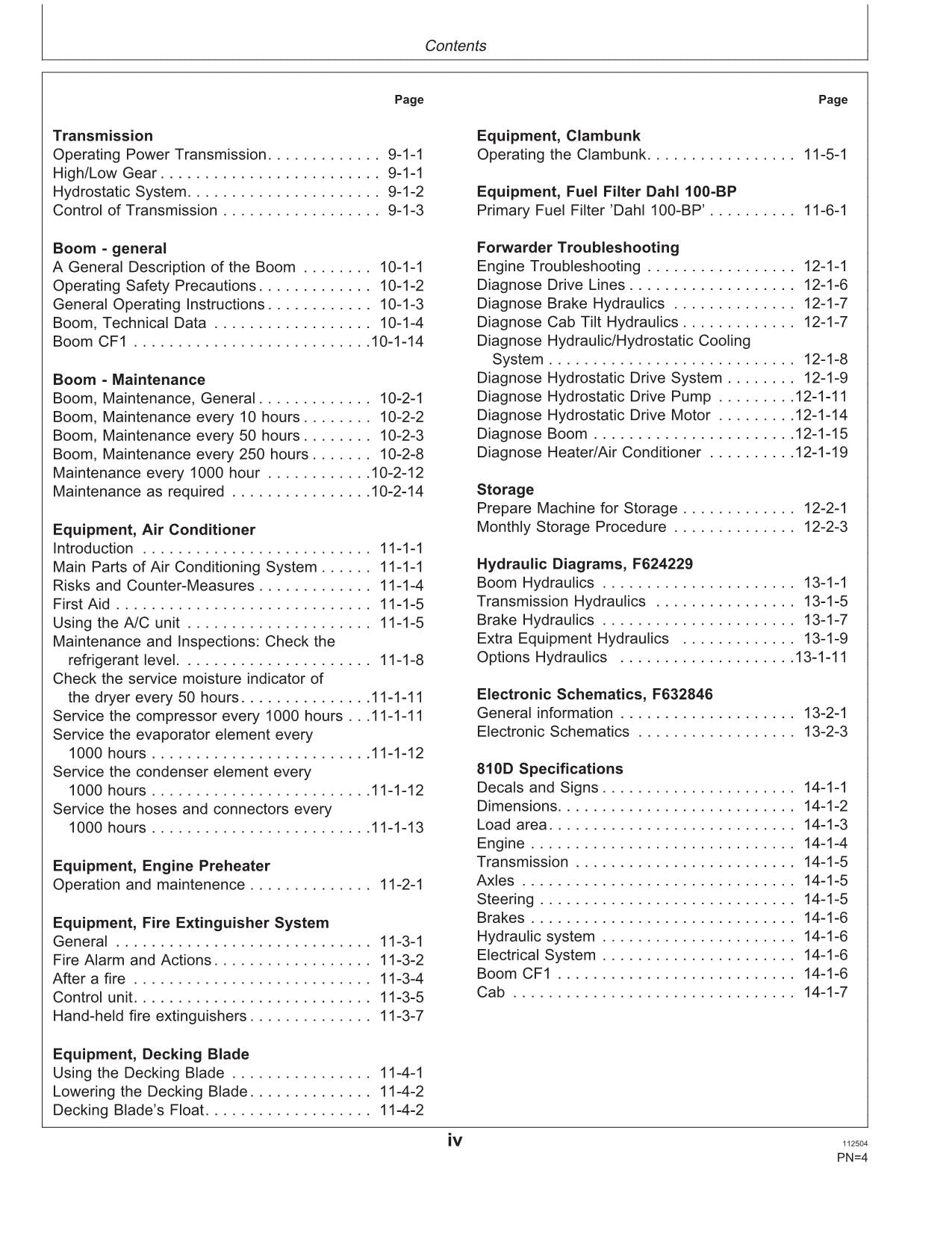 JOHN DEERE 810D FORWARDER OPERATORS MANUAL #6