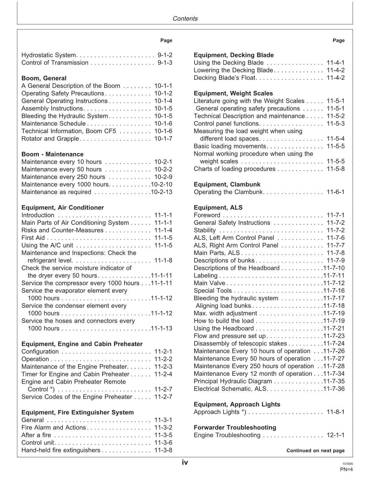 JOHN DEERE 1110D FORWARDER OPERATORS MANUAL #7