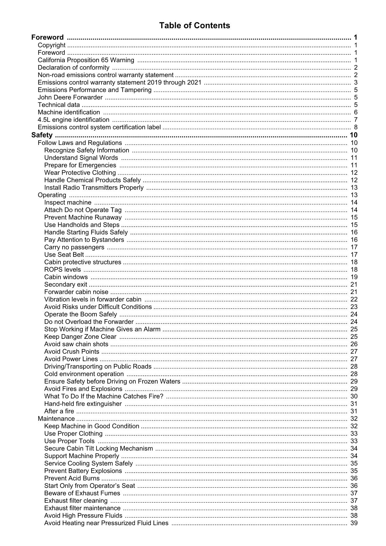 JOHN DEERE 910G 1010G FORWARDER OPERATORS MANUAL #1