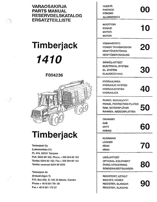 JOHN DEERE 1110NA FORWARDER PARTS CATALOG MANUAL