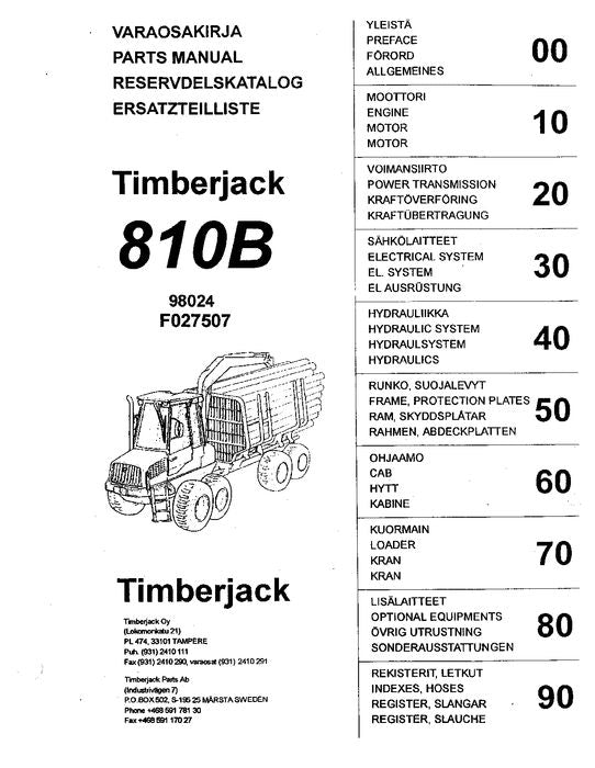 JOHN DEERE 810B FORWARDER PARTS CATALOG MANUAL 40301 AND UP