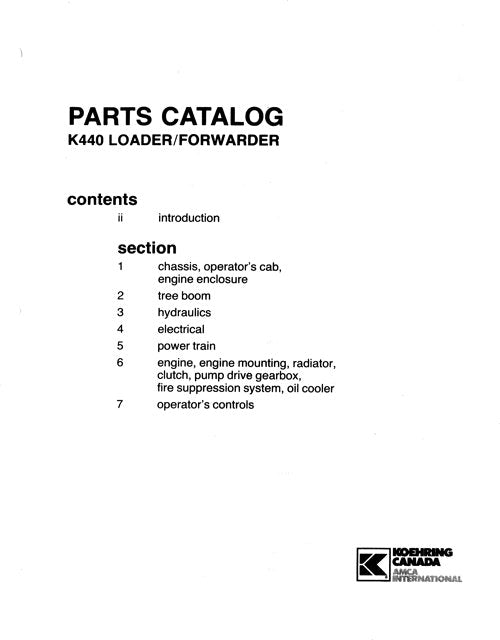 JOHN DEERE K440 FORWARDER-ERSATZTEILKATALOGHANDBUCH