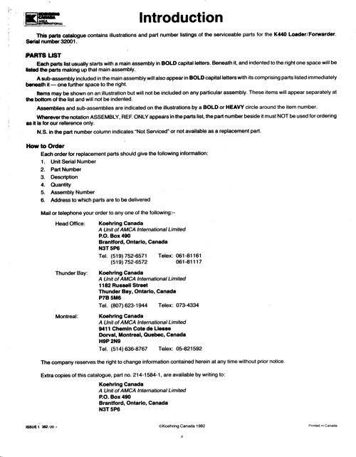 JOHN DEERE K440 FORWARDER-ERSATZTEILKATALOGHANDBUCH