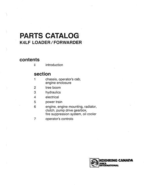 JOHN DEERE K4LF Loaders Parts Catalogs