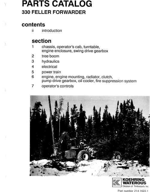 JOHN DEERE 330 FORWARDER PARTS CATALOG MANUAL