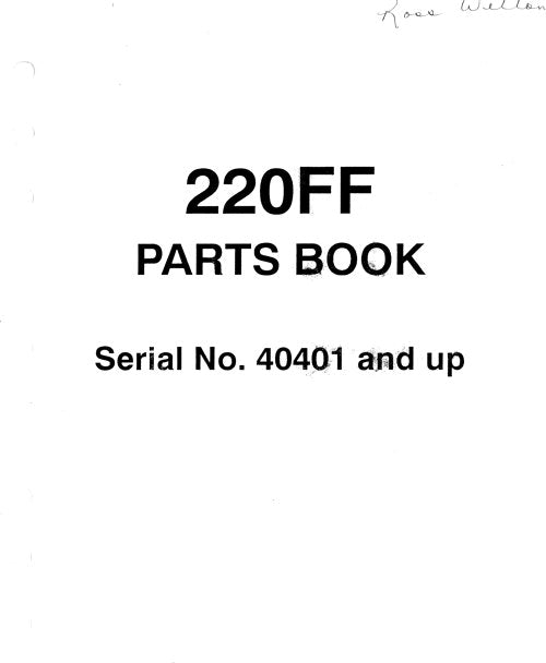 JOHN DEERE 220 FORWARDER PARTS CATALOG MANUAL