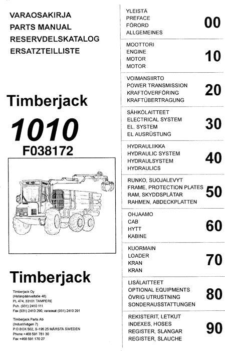 MANUEL DU CATALOGUE DES PIÈCES DU TRANSPORTEUR JOHN DEERE 1010 ser.10101458–