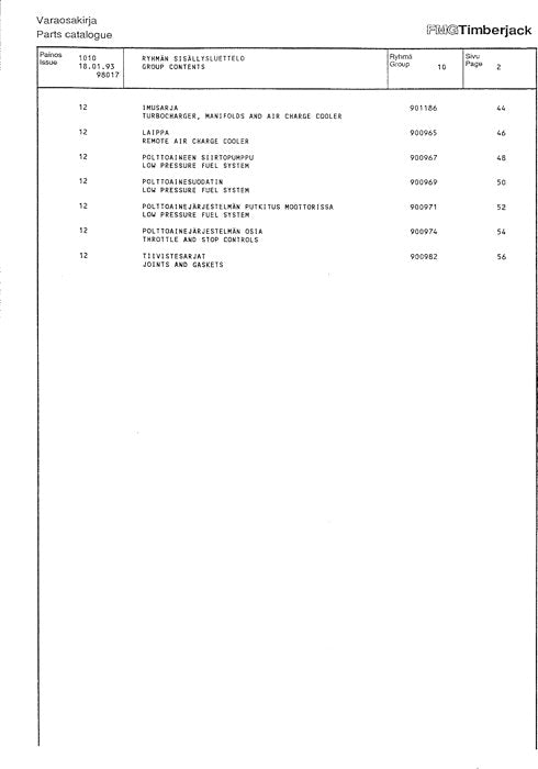 MANUEL DU CATALOGUE DES PIÈCES DU TRANSPORTEUR JOHN DEERE 1010 ser. 10101383-