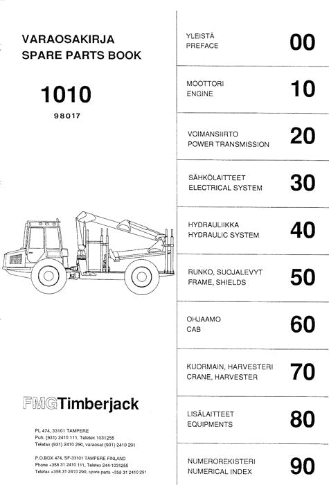 MANUEL DU CATALOGUE DES PIÈCES DU TRANSPORTEUR JOHN DEERE 1010 ser. 10101383-