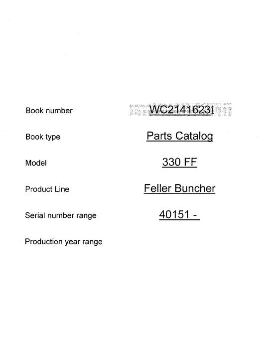 JOHN DEERE 330FF FORWARDER PARTS CATALOG MANUAL