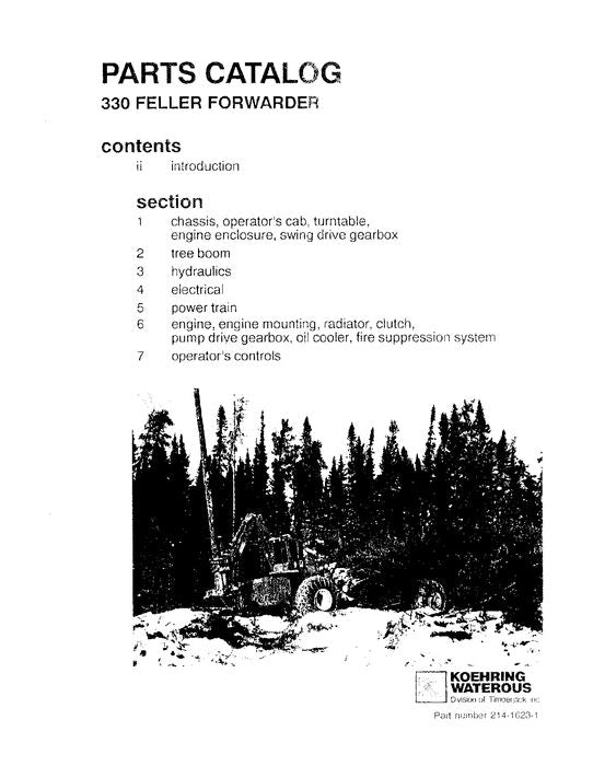 JOHN DEERE 330FF FORWARDER PARTS CATALOG MANUAL