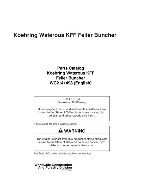 JOHN DEERE KFF FORWARDER TEILEKATALOG HANDBUCH