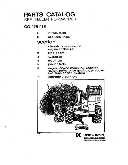 JOHN DEERE KFF FORWARDER TEILEKATALOG HANDBUCH