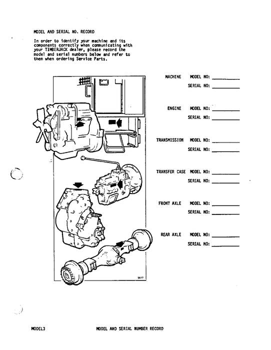 JOHN DEERE 230 FORWARDER PARTS CATALOG MANUAL ser 788918-790028