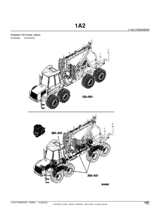 MANUEL DU CATALOGUE DES PIÈCES DU TRANSPORTEUR JOHN DEERE 1110D