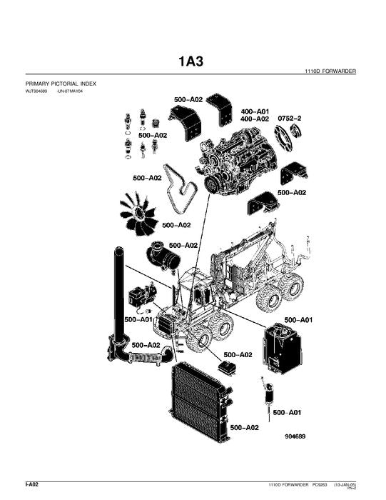 JOHN DEERE 1110D FORWARDER-ERSATZTEILKATALOGHANDBUCH