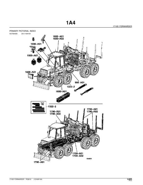 MANUEL DU CATALOGUE DES PIÈCES DE RECHANGE POUR TRANSPORTEUR JOHN DEERE 1710D 1711D