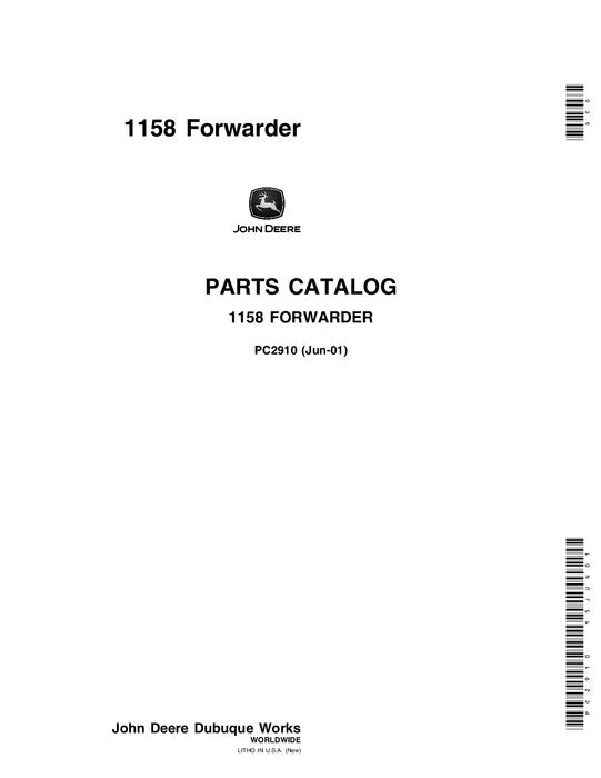 JOHN DEERE 1158 FORWARDER PARTS CATALOG MANUAL