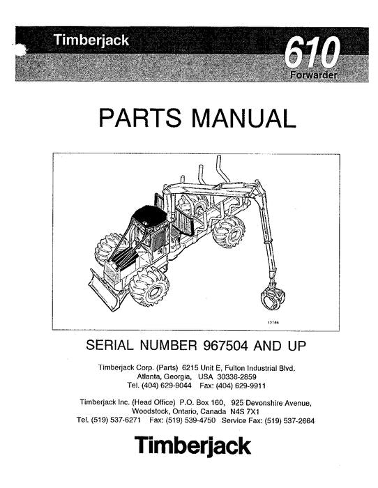 JOHN DEERE 610 FORWARDER-ERSATZTEILKATALOGHANDBUCH 967504-973069