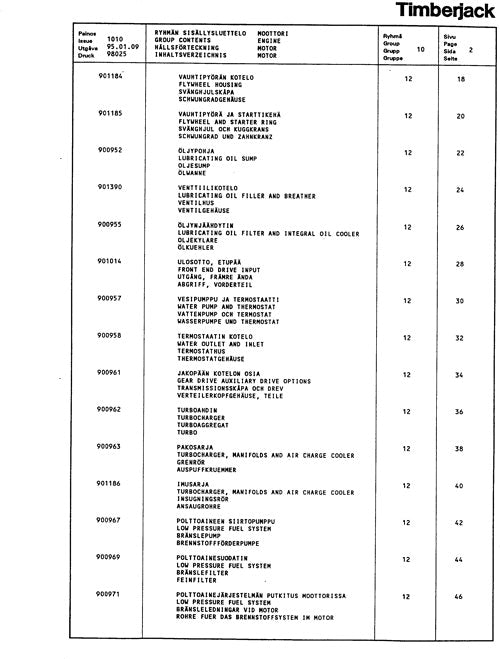 JOHN DEERE 1010 FORWARDER PARTS CATALOG MANUAL SER.1010458–10101620