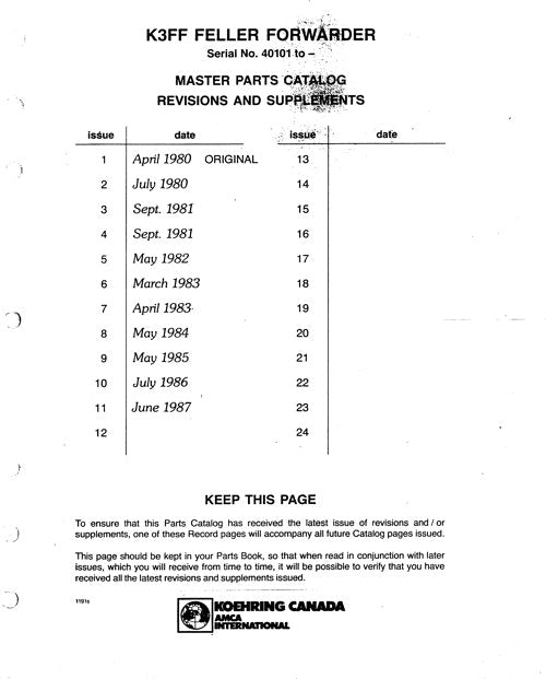 MANUEL DU CATALOGUE DES PIÈCES DU TRANSPORTEUR JOHN DEERE K3FF