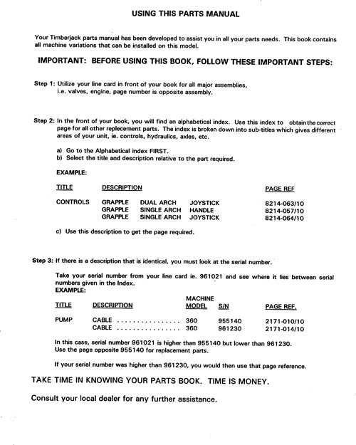 MANUEL DU CATALOGUE DES PIÈCES DU TRANSPORTEUR JOHN DEERE 230A 230F