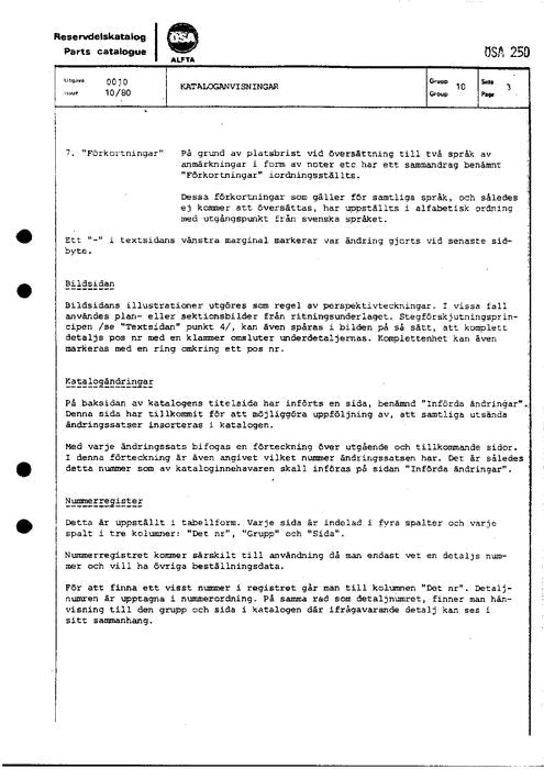 JOHN DEERE 250 ÖSA FORWARDER TEILEKATALOG HANDBUCH Ser. Nr.10 / 1981