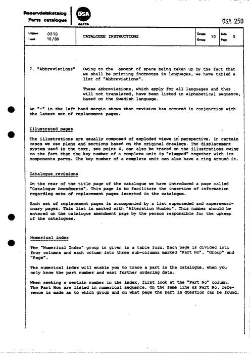 JOHN DEERE 250 ÖSA FORWARDER PARTS CATALOG MANUAL Ser. NR.10 / 1981