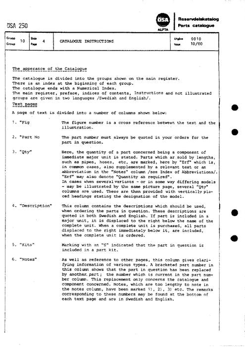 JOHN DEERE 250 ÖSA FORWARDER TEILEKATALOG HANDBUCH Ser. Nr.10 / 1981