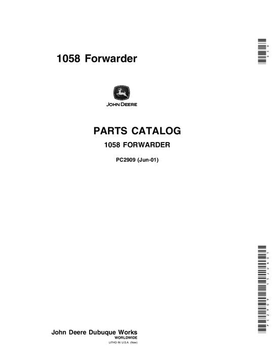 JOHN DEERE 1058 FORWARDER PARTS CATALOG MANUAL