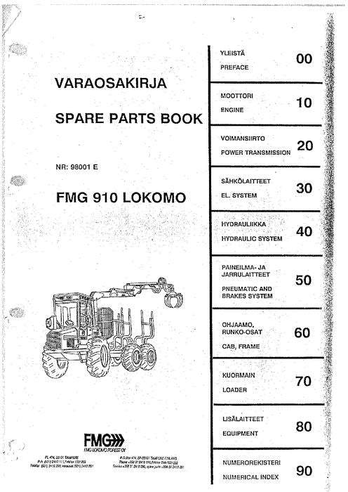 JOHN DEERE 910 FORWARDER PARTS CATALOG MANUAL ALL 910 MODELS