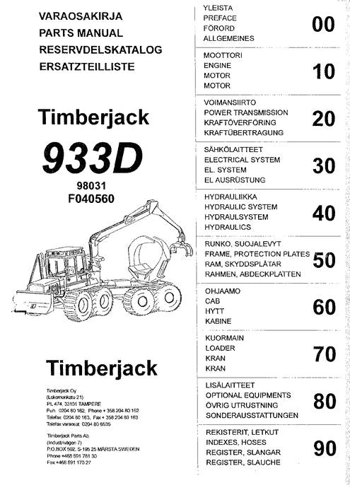 JOHN DEERE 933D FORWARDER-ERSATZTEILKATALOGHANDBUCH