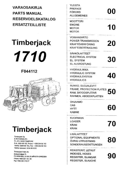 JOHN DEERE 1710 FORWARDER PARTS CATALOG MANUAL