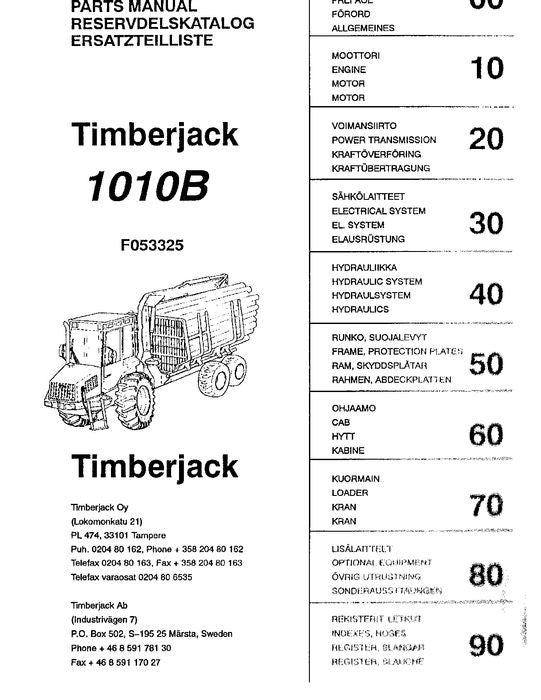 MANUEL DU CATALOGUE DES PIÈCES DU TRANSPORTEUR JOHN DEERE 1010B ser. 0103001-10106001-