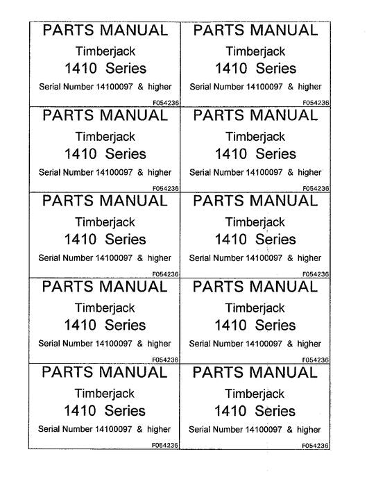 JOHN DEERE 1410 FORWARDER PARTS CATALOG MANUAL