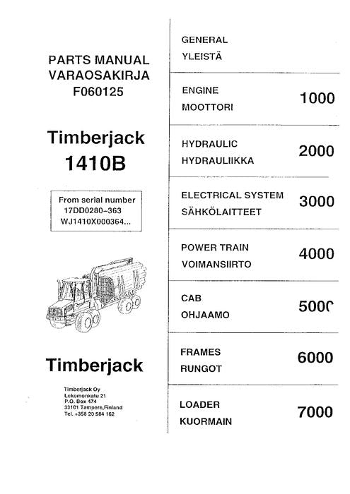 JOHN DEERE 1410B FORWARDER-ERSATZTEILKATALOGHANDBUCH