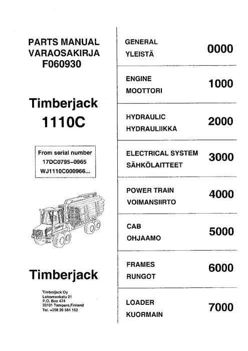 JOHN DEERE 1110C FORWARDER-ERSATZTEILKATALOGHANDBUCH