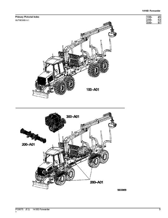 JOHN DEERE 1410D FORWARDER-TEILEKATALOGHANDBUCH ser.001201-