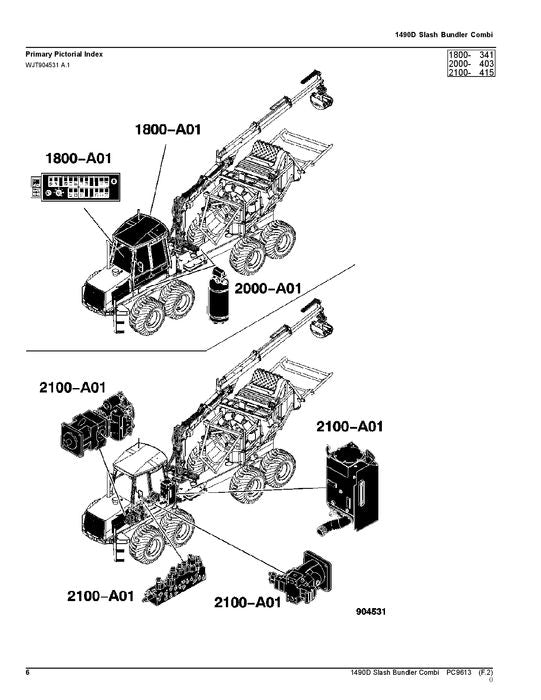 MANUEL DU CATALOGUE DES PIÈCES DU TRANSPORTEUR JOHN DEERE 1490D T3 002051-