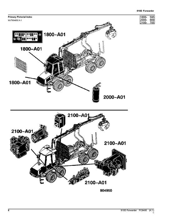 JOHN DEERE 810D T3 FORWARDER-ERSATZTEILKATALOGHANDBUCH