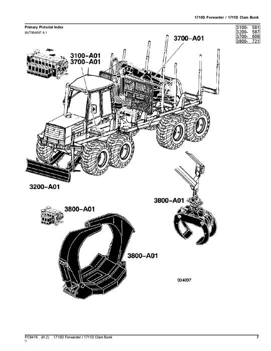 JOHN DEERE 810D T3 FORWARDER PARTS CATALOG MANUAL