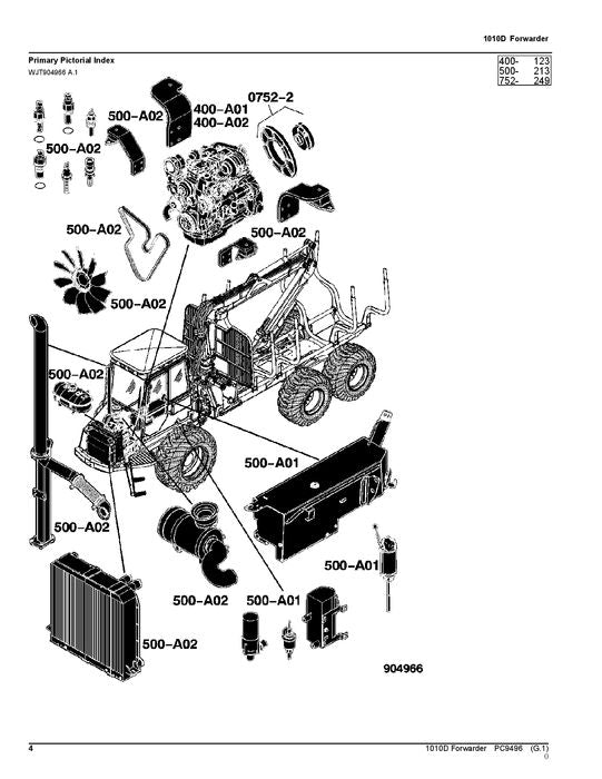 JOHN DEERE 1010D T3 FORWARDER-TEILEKATALOGHANDBUCH