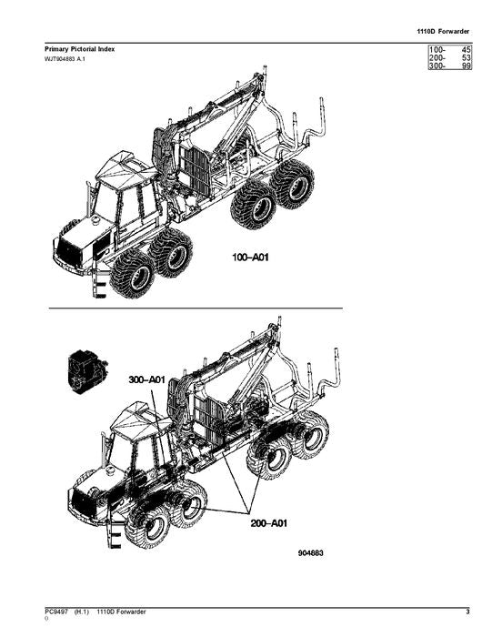 JOHN DEERE 1110D T3 FORWARDER-ERSATZTEILKATALOGHANDBUCH