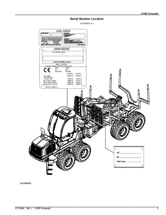 JOHN DEERE 1110E IT4 FORWARDER-TEILEKATALOGHANDBUCH