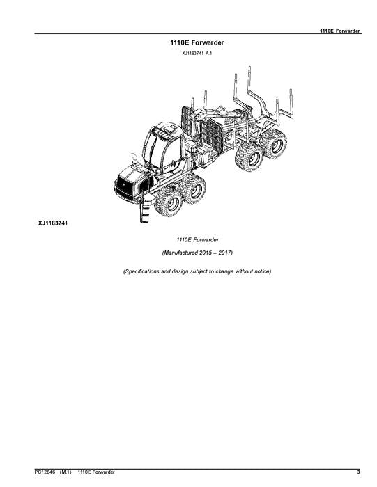 JOHN DEERE 1110E IT4 FORWARDER-TEILEKATALOGHANDBUCH