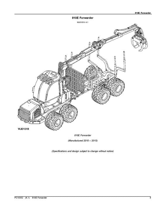 MANUEL DU CATALOGUE DES PIÈCES DU TRANSPORTEUR JOHN DEERE 810E T3 002503-002736