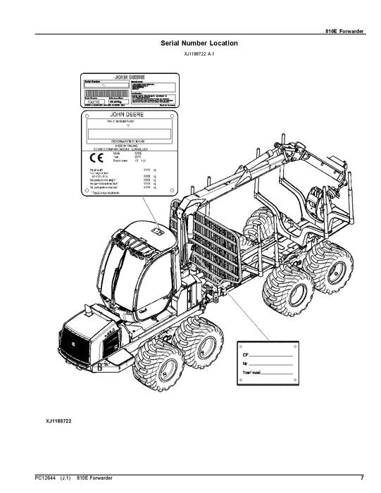 MANUEL DU CATALOGUE DES PIÈCES DU TRANSPORTEUR JOHN DEERE 810E T3 002737-